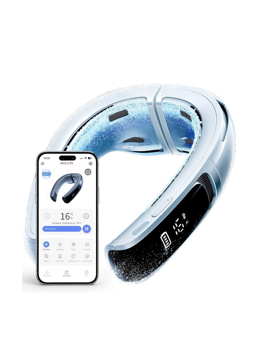 RANVOO Real AC Cold Blast AI Neck Air Conditioner Best Immersive Cooler White